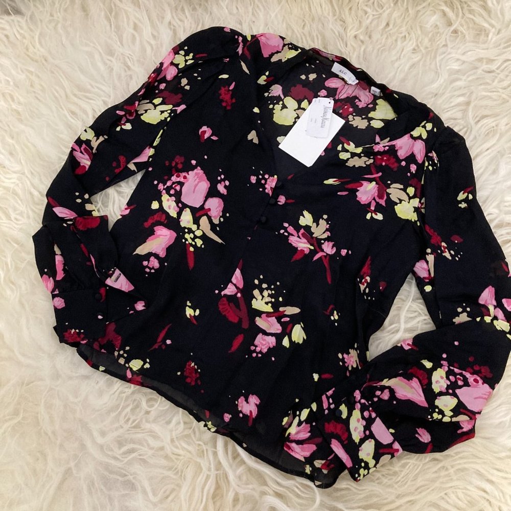 A.L.C. Rivera Silk Floral Blouse - Picture 3 of 12